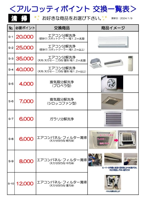 交換商品一覧PDF【清掃】