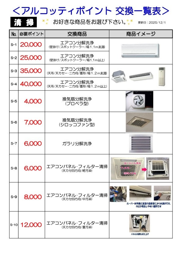 交換商品一覧PDF【清掃】